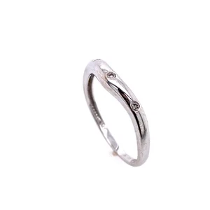 Juego de bisel delgado de oro blanco de 18 K anillo de banda de diamantes talla 6,25 - Imagen 1 de 5