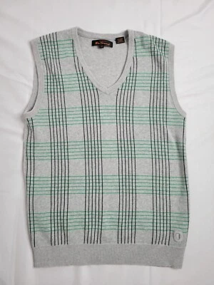 Chaleco Ben Sherman Gris Verde Rayas Cuello en V Para Hombre Mediano Sin Mangas 100% Algodón Foto 1 de 4