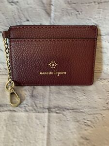 Nanette Lepore Faux Leather  Credit Card/I.D case with gold clip for security