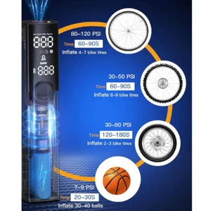 Woowind BP188 Electric Bike Pump Presta Valve & Schrader Air Pump Tyre Inflator - Bild 1 von 5