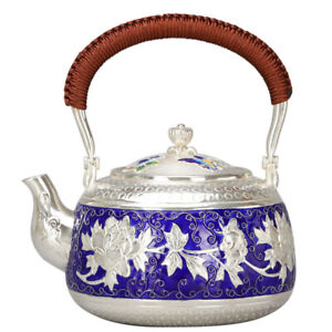 sterling silver tea pot stove kettle tea pot handmade 999 Ag silver make tea pot