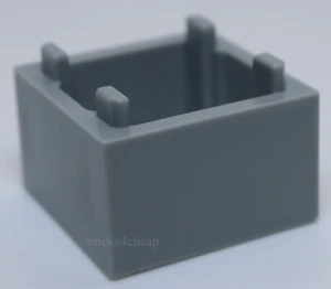 Lego 3x Light Bluish Gray Container Box 2 x 2 x 1 Top Opening Raised Inside Base - Picture 1 of 1