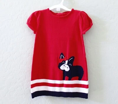 Vestido suéter Gymboree Puppy Bow tamanho 18-24M vermelho novo com etiquetas - Imagem 1 de 4