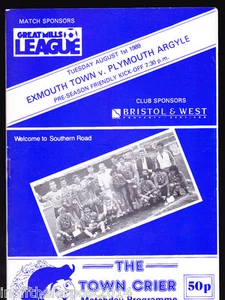 1989/90 Exmouth Town V Plymouth Argyle 01-08-1989 Pre-Season Friendly - Bild 1 von 1