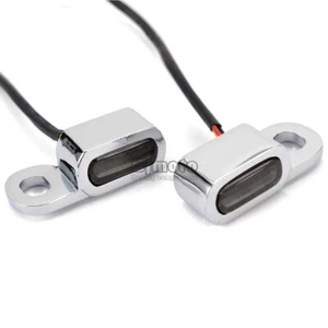 Chrome Universal Motorcycle LED Mini Turn Signal Light Blinker Indicator Amber - Picture 1 of 12