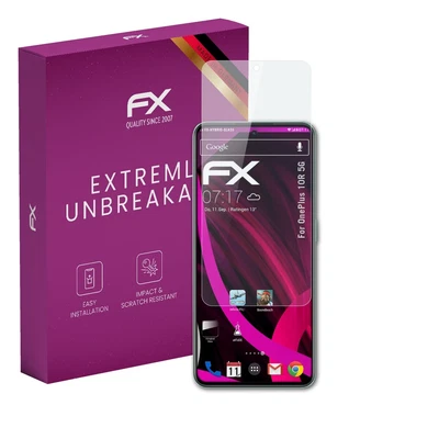 atFoliX Glass Protective Film for OnePlus 10R 5G Glass Protector 9H Hybrid-Glass - Image 1 of 4