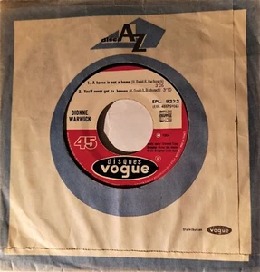 DIONNE WARWICK - A House Is Not A Home (1964) Vogue France 45 EP 7" - Bild 1 von 1