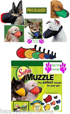 PROGUARD SOFTIE GENUINE SOFTIE COMFORT DOG MUZZLE Padded Heavy Duty Nylon Quick-Fit,Adjustable
