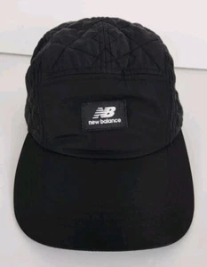 New Balance Women's 5 Panel Quilted Lifestyle Solid Black Adjustable Hat Cap - Picture 1 of 6