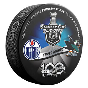 2017 Stanley Cup Playoffs Dueling Puck San Jose Sharks / Edmonton Oilers