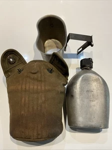 1945 Complete Original WWII U.S. Army Canteen Cover M-1910 - Picture 1 of 10