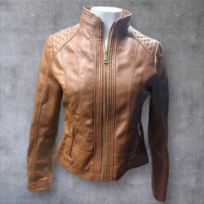 Chaqueta de cuero sintético Giacca para mujer talla pequeña pequeña Foto 1 de 4