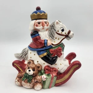 Fitz & Floyd Nutcracker On Horse Sleigh Trinket Box 1992 VTG Hand Painted 5.25" - Picture 1 of 14