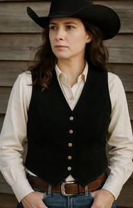 Vintage Black Suede Leather Vest Jonathan Martin Size Medium.     Mm - Picture 1 of 6