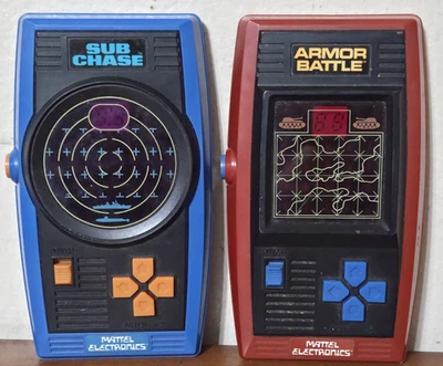 Juego De Colección De 2 1978 Mattel Electronics Sub Chase & Armor Batalla Probado Funcionando Foto 1 de 4