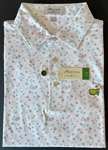 2024 Masters Peter Millar Caddie Floral White X-Large XL Men’s Golf Polo Shirt - Picture 1 of 6