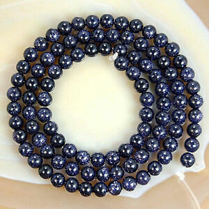4/6/8/10/12/14mm Galaxy Staras Blue Sand Sun Sitara Gems Round Loose Beads 15"
