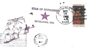 Star of Bethlehem Cacheted Cover PM Bethlehem IN December 12 1968 - Picture 1 of 1