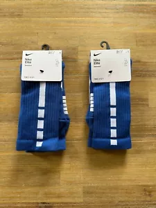 Nike Elite Basketball Socks - 2 PAIRS - Blue Size M 6-8 Mens New - Picture 1 of 3
