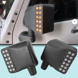 LED Side Mirror with Yellow Turn Signal Lamp for Jeep Wrangler JT JLU 2018-2023 - Picture 1 of 14
