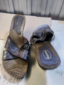 Sommer Frauensandalen Graceland Größe 40 Holz Leder Optik - Bild 1 von 3