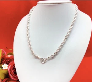 Chain 22K 23K 24K Thai Baht White Gold GP Necklace 28" Jewelry Women Men's - Picture 1 of 5