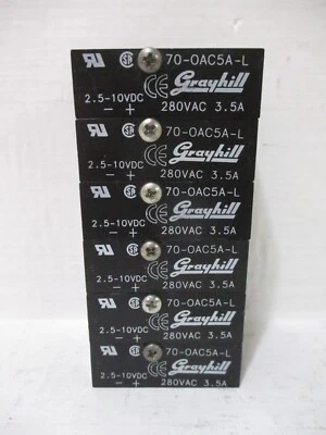 Lot of 6 Grayhill 70-OAC5A-L I/O Module 280VAC 3.5A 70-0AC5A-L - Image 1 of 4