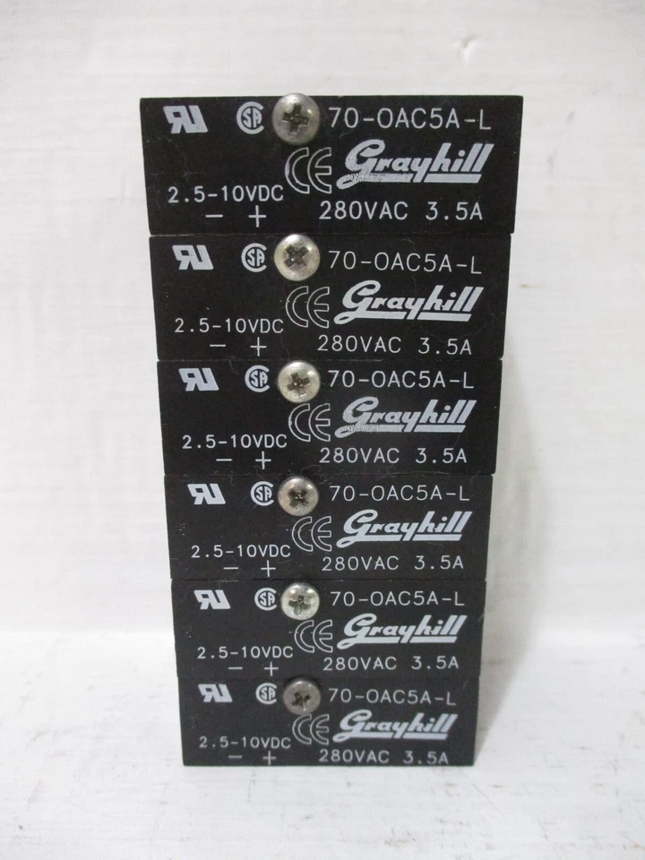 Lot of 6 Grayhill 70-OAC5A-L I/O Module 280VAC 3.5A 70-0AC5A-L - Image 1 of 4
