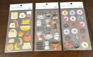 Recollections Dimensional BREAKFAST Stickers ~DONUTS~Bacon & Eggs~COFFEE - NIP - Picture 1 of 4