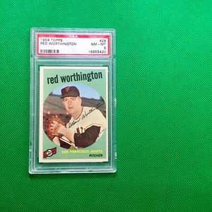 1959 Topps #28 Red Worthington San Francisco Giants PSA 8 NM-MT Mint