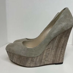 jean michel cazabat Tabia Cork Wedge Pump Taupe/Beige 38.5 - Picture 1 of 12