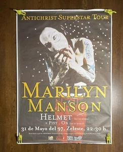 Poster Marilyn Manson 1997 concerto euro formato metropolitana Barcellona vintage ENORME *RARO - Foto 1 di 12