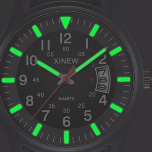 Cinturino orologio regalo militare rotondo uomo polso data nylon quadrante quarzo cinturino ragazzo uomo - Foto 1 di 27