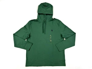 Polo Ralph Lauren Solid Long Sleeve Hooded T-Shirt Tee with Pony - Green Size L - Picture 1 of 3