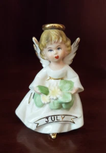 PRICE IMPORTS VINTAGE CERAMIC "JULY" BIRTHDAY ANGEL - Picture 1 of 5
