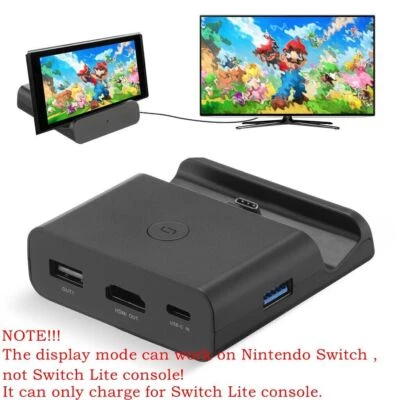 For Nintendo Switch Docking Station Stand Charging Dock 4K 1080P TV HDMI Adapter - Image 1 of 4