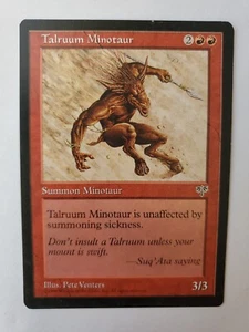 MTG Magic The Gathering Card Talruum Minotaur Summon Minotaur Red Mirage 1996 - Picture 1 of 2