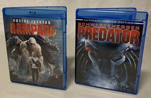 Predator And Rampage Blu Ray Set Dwayne Johnson Schwarzenegger - Picture 1 of 5