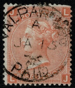 1865 GB Used Abroad Chile VALPARAISO CDS 4d Vermilion SG94/Z64 Pl 14 LJ VGU - Picture 1 of 1