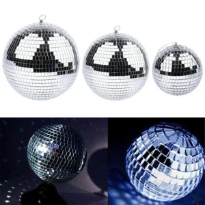 2-12inch Mirror Glass Disco Ball Hanging DJ Bands Party Bar Club Stage Lighting - Picture 1 of 18