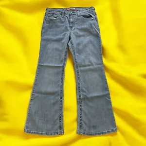 Jeans Lazer vintage de pierna ancha de la década de 2000 para mujer 14 puntos gruesos elásticos Y2K 32x29 - Imagen 1 de 12