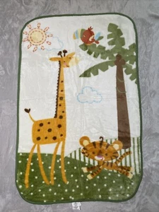 Fisher Price Baby Blanket Giraffe Tiger Tucan Plush Fleece Throw Lovey 30"x45" - Picture 1 of 4