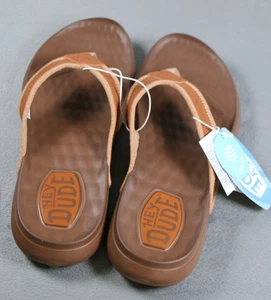 Hey Dude Zapatos Para Hombres Talla 10 Marrón Chanclas Sandalias Cómodas Espuma DUDEWAVES Playa - Imagen 1 de 12