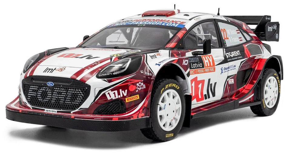 Solido 1:18 Scale Ford Puma RALLY1 Hybrid White #22 M.Sesks Tet Rally Latvia 24 - Image 1 of 1
