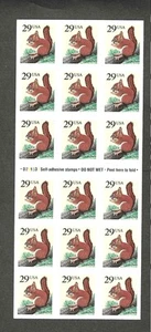 #2489a 29c SQUIRRELS ISSUE BOOKLET OF 18 MNH SA UNFOLDED - Picture 1 of 2