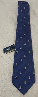 ¡Corbata de cuello con gráfico de ancla texturizada de seda Cantini Firenze Italia nueva con etiquetas! Foto 1 de 3