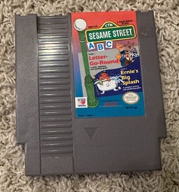 Nintendo NES Sesame Street ABC Letter Go Round Game Cartridge