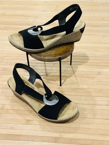 Sandalia Rieker 624H6 Fanni para mujer con cuña negra talla EU 37 US 6 - 6,5 - Imagen 1 de 11