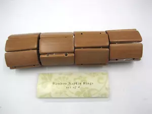 Bamboo Napkin Rings Set of Four 4 NEW Modern - Picture 1 of 6