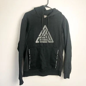 Black Pyramid Monochrome Black Pullover Hoodie Medium Sweatshirt - Picture 1 of 9